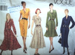 2326 EZ VOGUE TAPER- FLARE SS-LS BUTTON DRESS PATTERN 6-10, 12-16; 18-22 choice